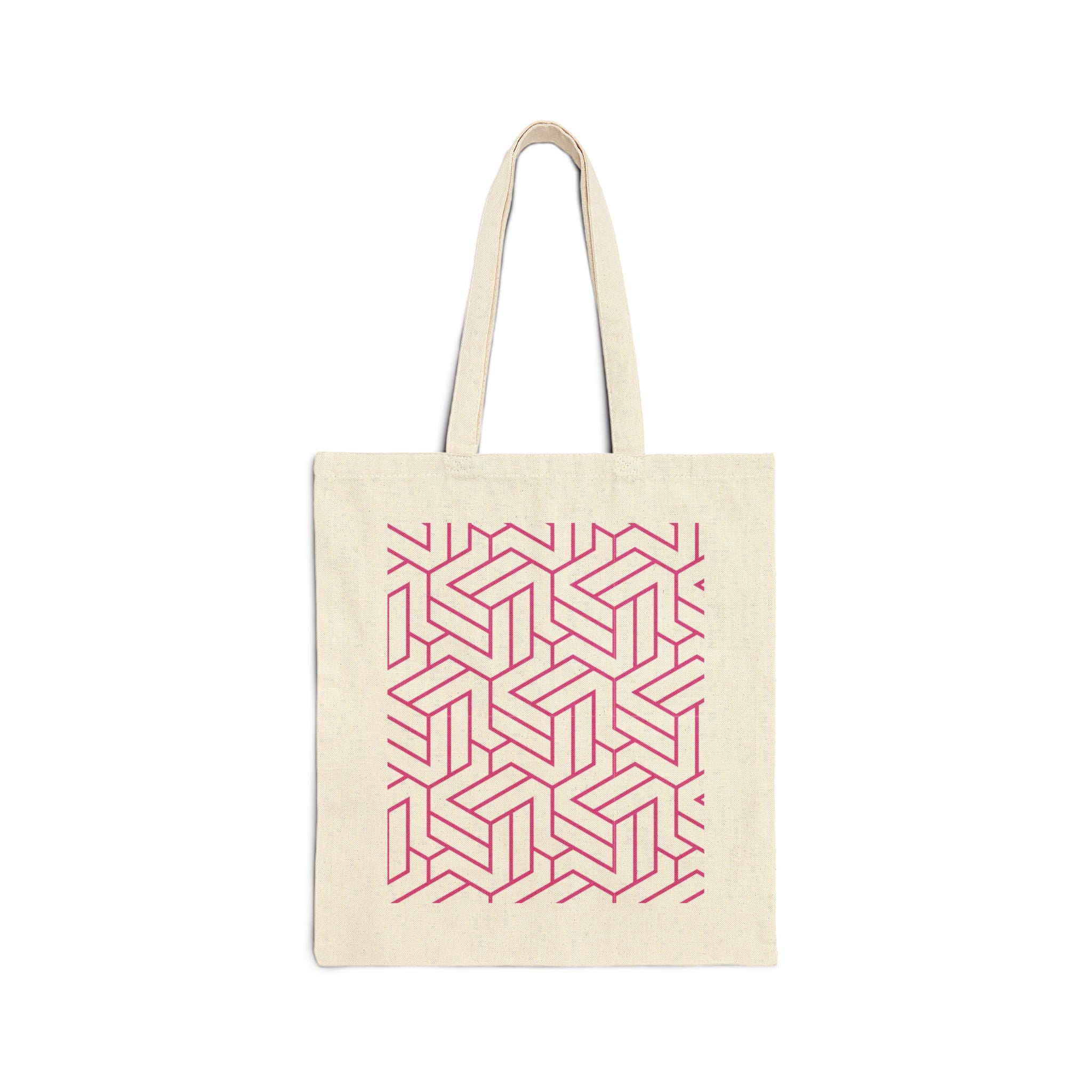 Tote Bag | Pink Optical Illusion Canvas Tote