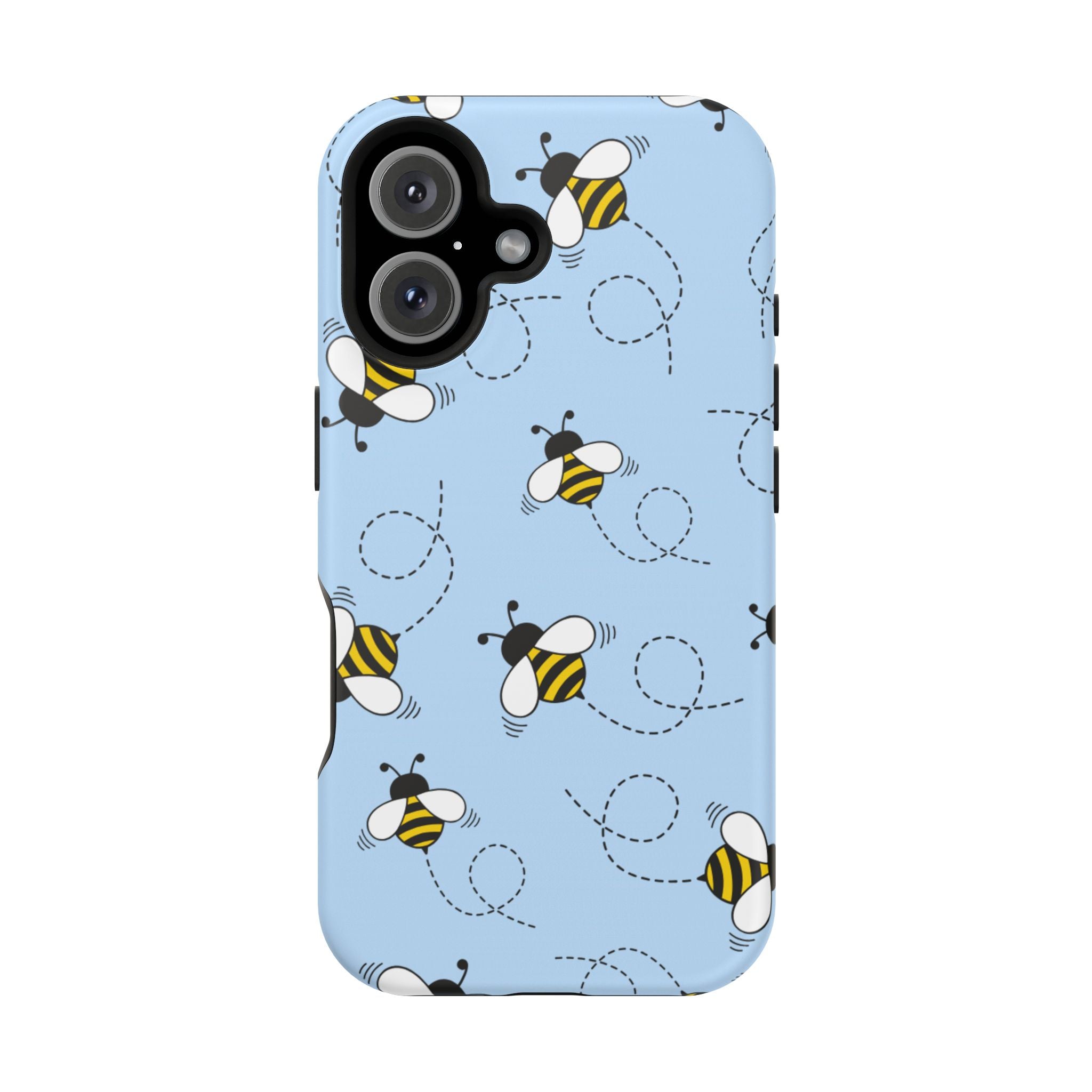 Phone Case | Sky Blue Bee Pattern Magnetic Impact-Resistant Phone Case