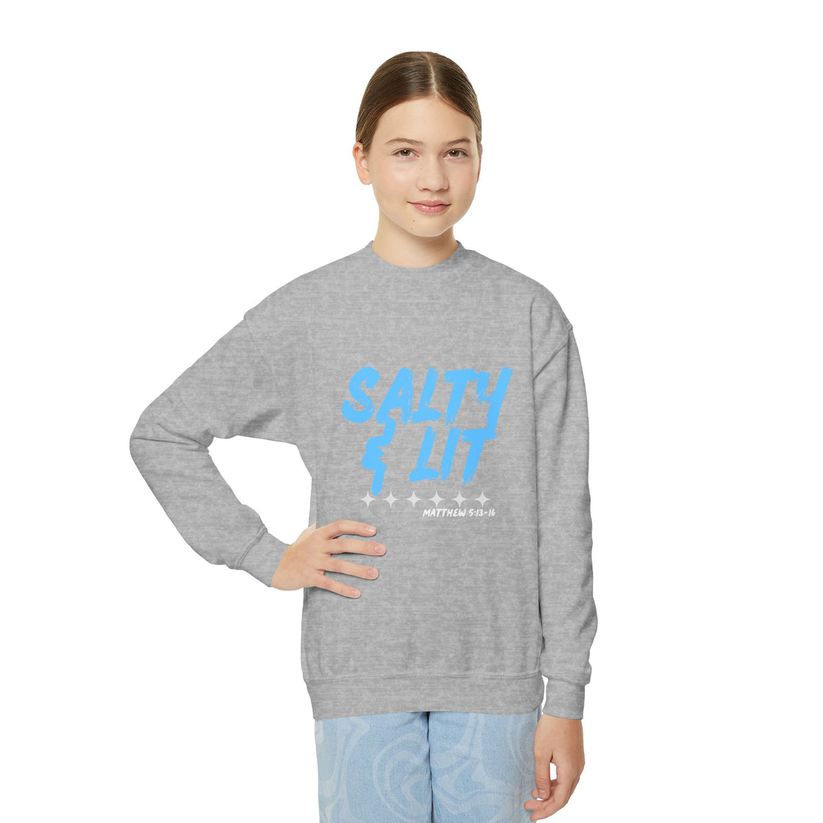 “Salty & Lit” Christian Graphic Sweatshirt