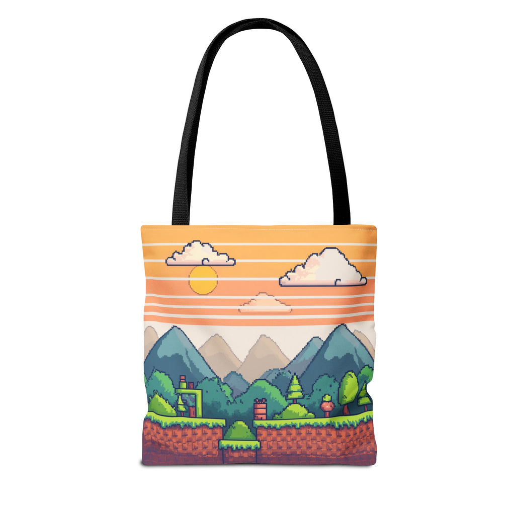 Tote Bag | Pixel Sunset Mountain Gamer Tote