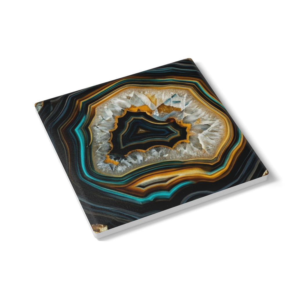 Ceramic Coasters | Agate Slice Stone Art Pattern Cork-Back Drink Coaster