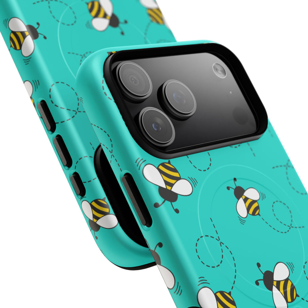 Phone Case | Cute Turquoise Bumblebee Tough Magnetic Phone Case
