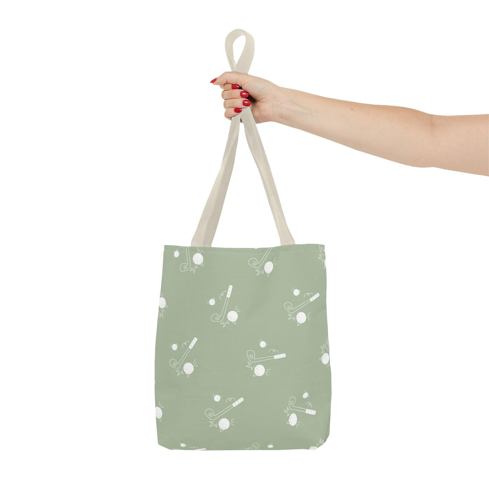 Tote Bag | Sage Green and Golf Pattern Shoulder Bag