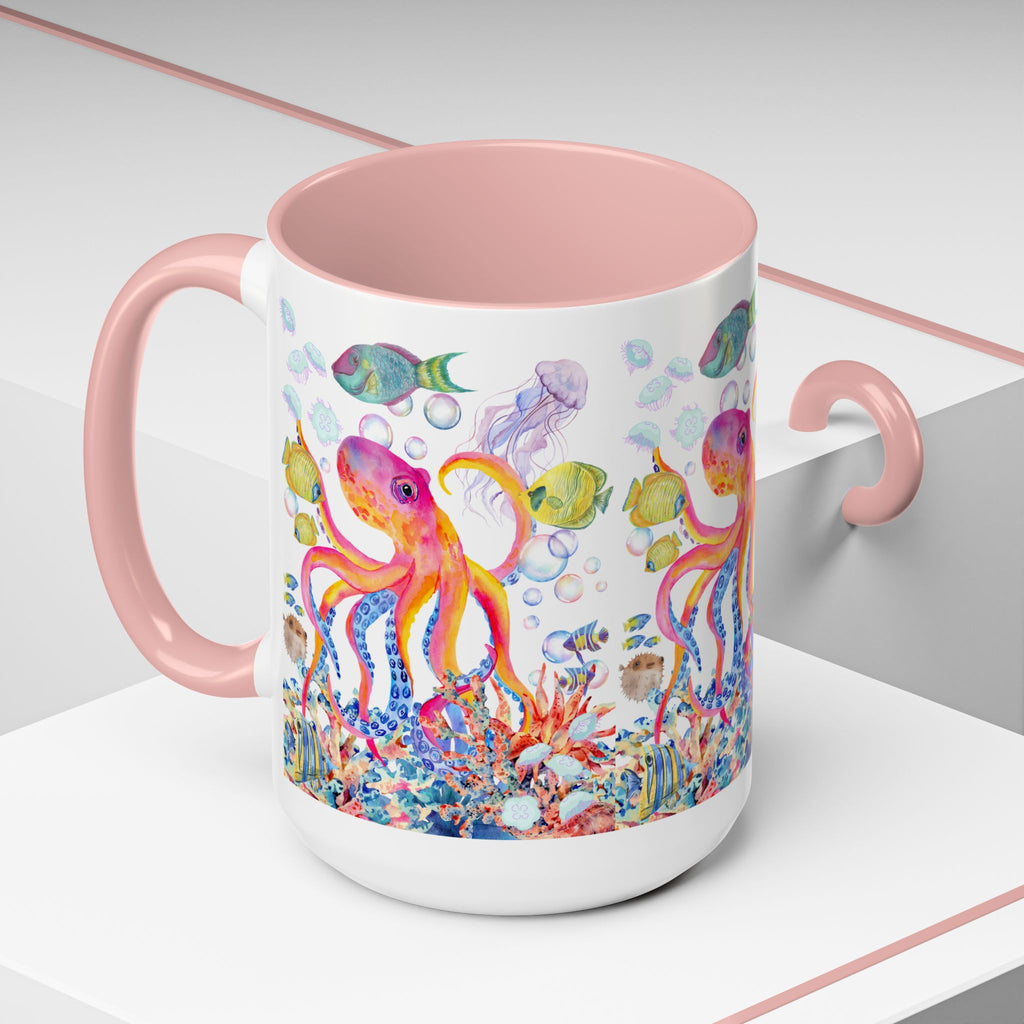 Coffee Mug | Colorful Octopus Accent Mug 11/15oz