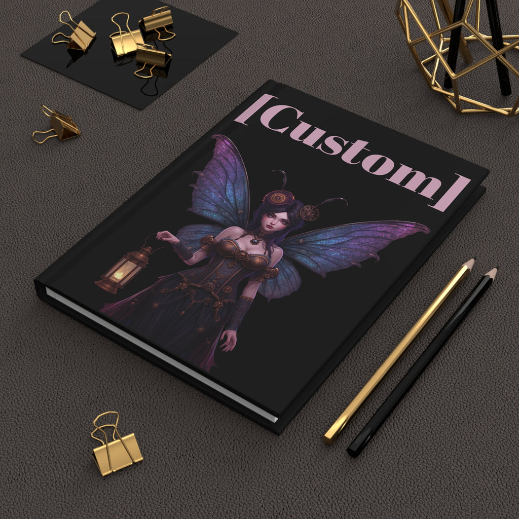 Journal | Custom Name Matte Steampunk Fairy Hardcover Notebook
