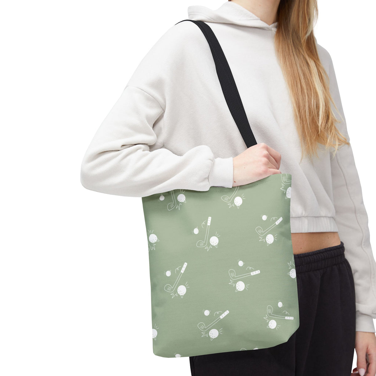 Sage Green and Golf Pattern Tote Bag