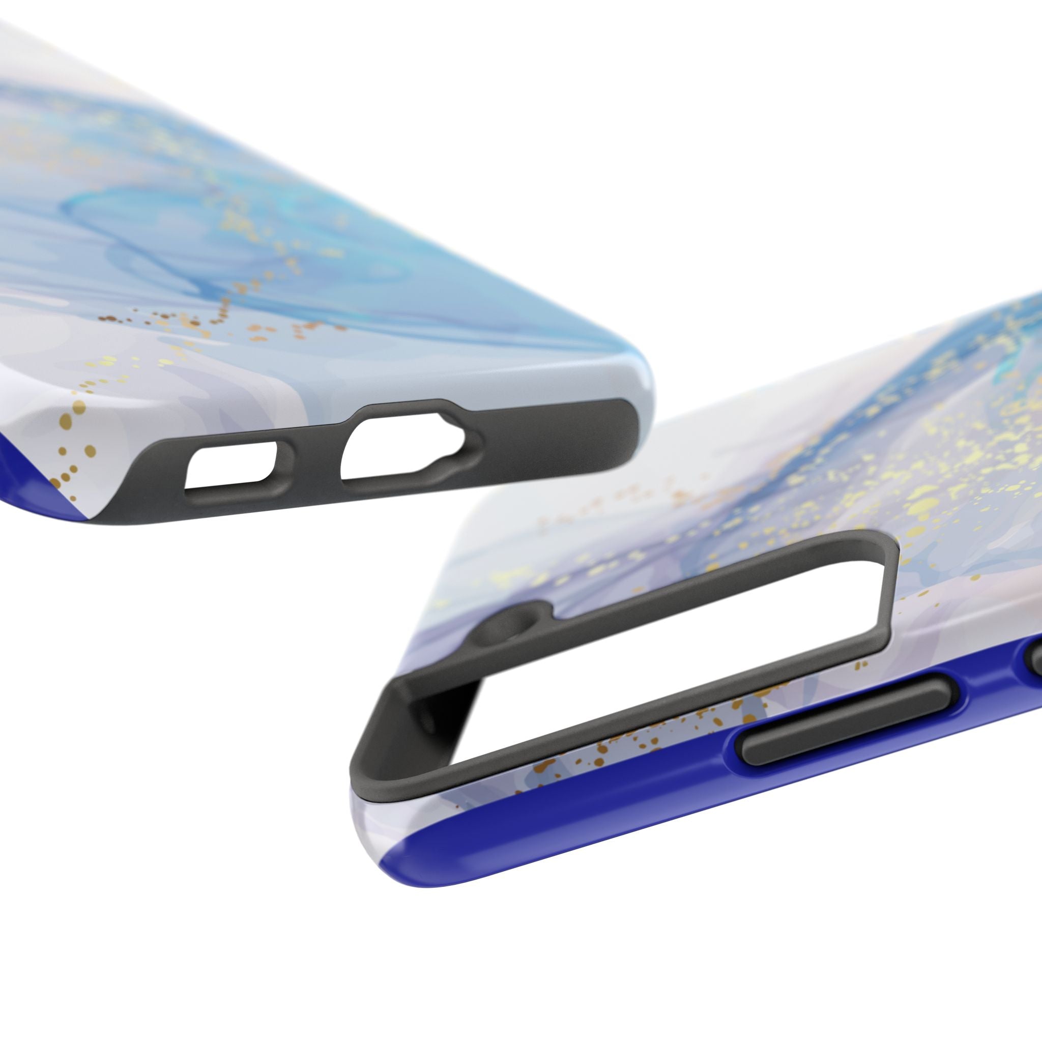 Phone Case | Gold Fleck Blue Marble Tough Protective Phone Cover