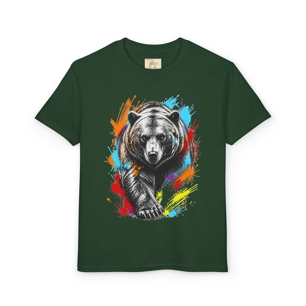 Color Splash Kodiak Bear T-Shirt for Children