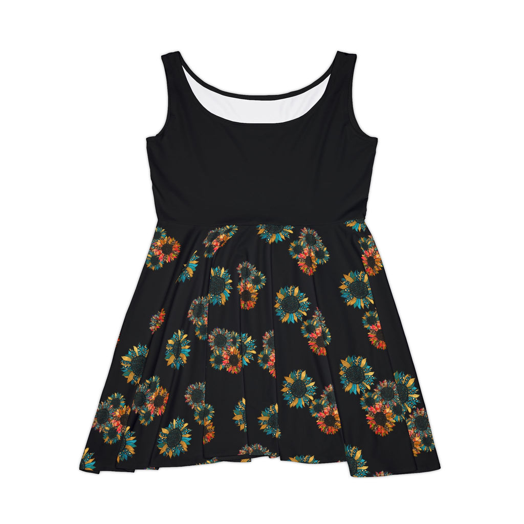 Women's Skater Dress | Boho Sunflower Summer Dress