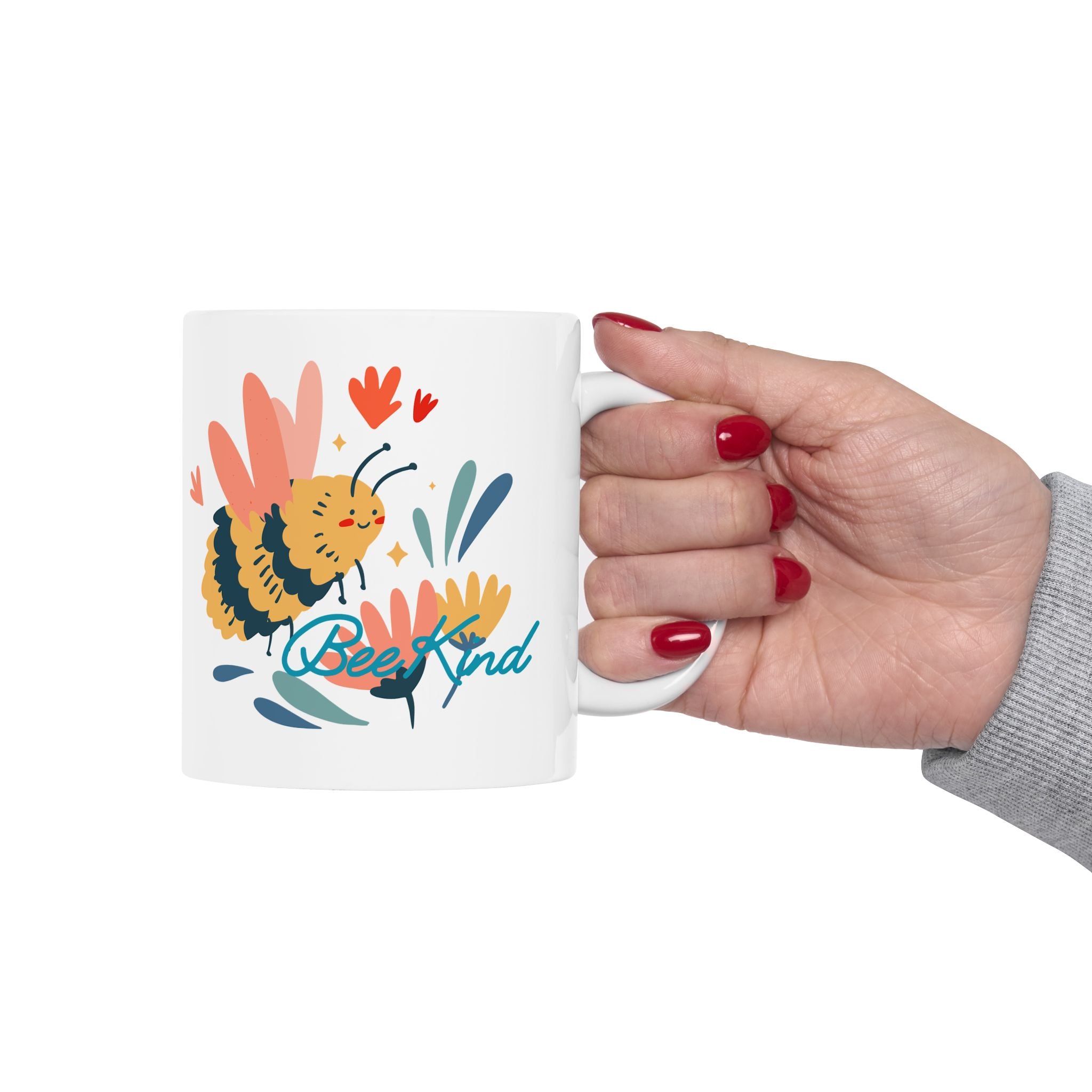 Coffee Mug | Floral 'Bee Kind' Ceramic Mug