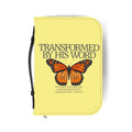 Bible Cover | Scripture 'Transformed By His Word' Butterfly Zippered Case