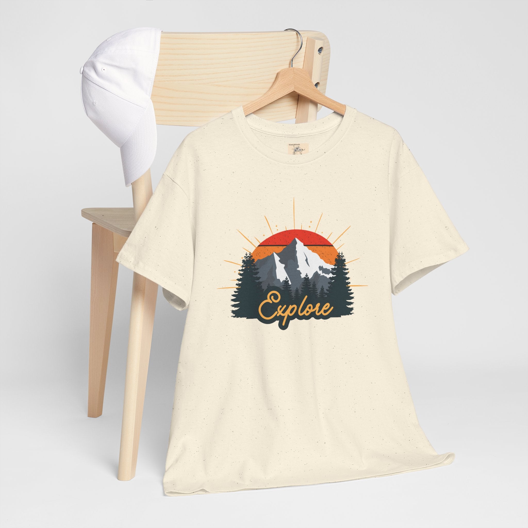 T-Shirt | Vintage Sunset 'Explore' Outdoor Adventure Shirt