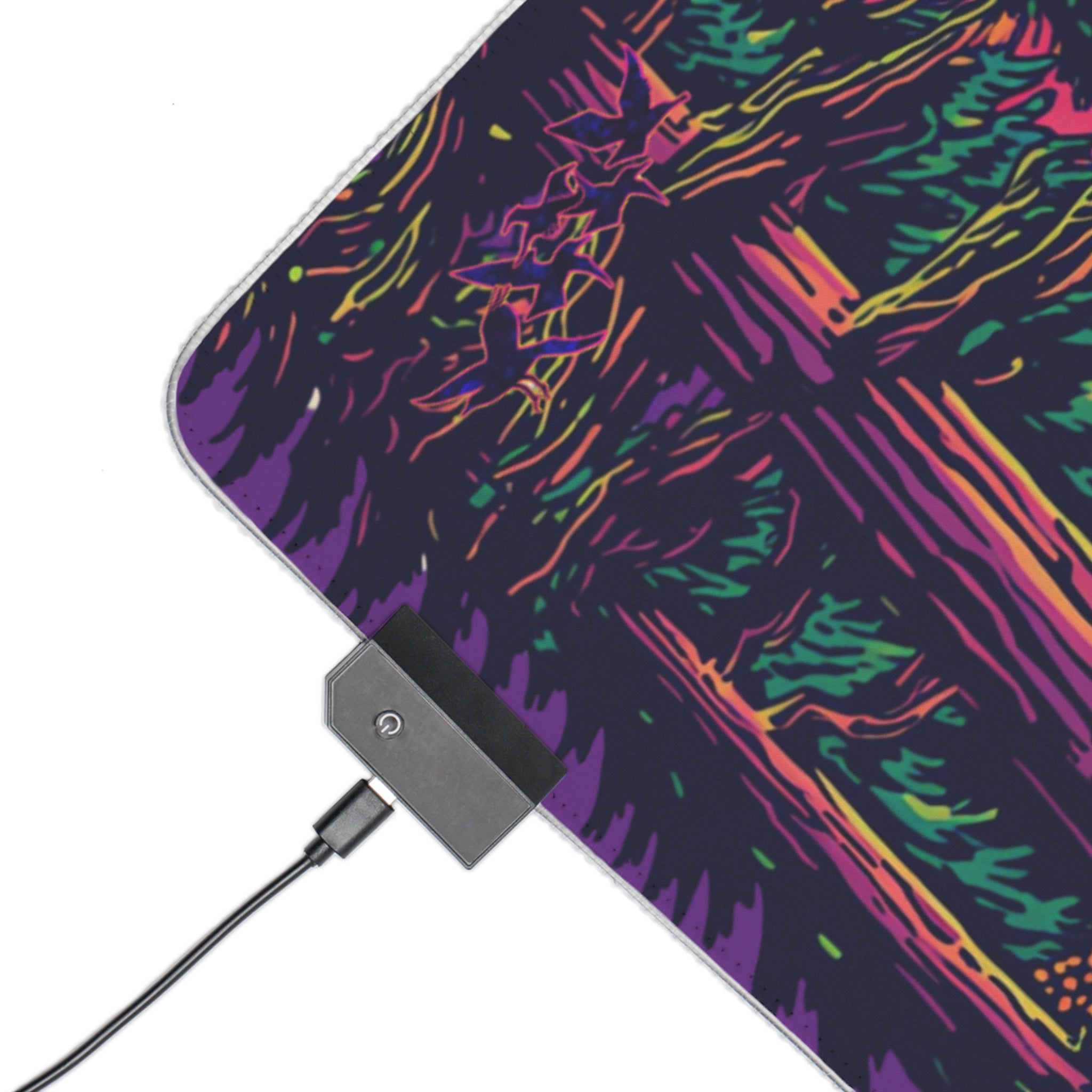 Mousepad | Sunset Mountain Cabin LED Gaming Mouse Pad | RGB Desk Mat