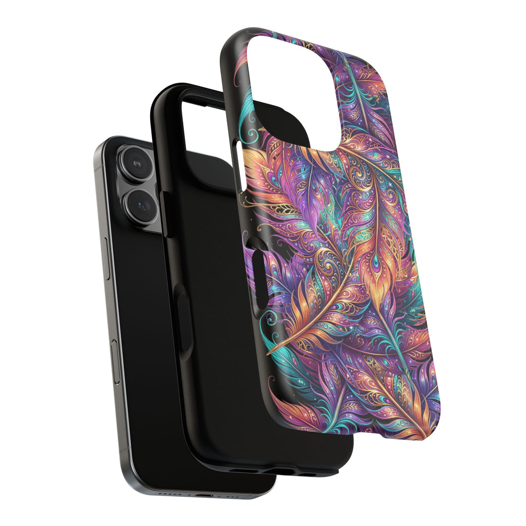 Phone Case | Colorful Feather Art Magnetic Tough Phone Cover