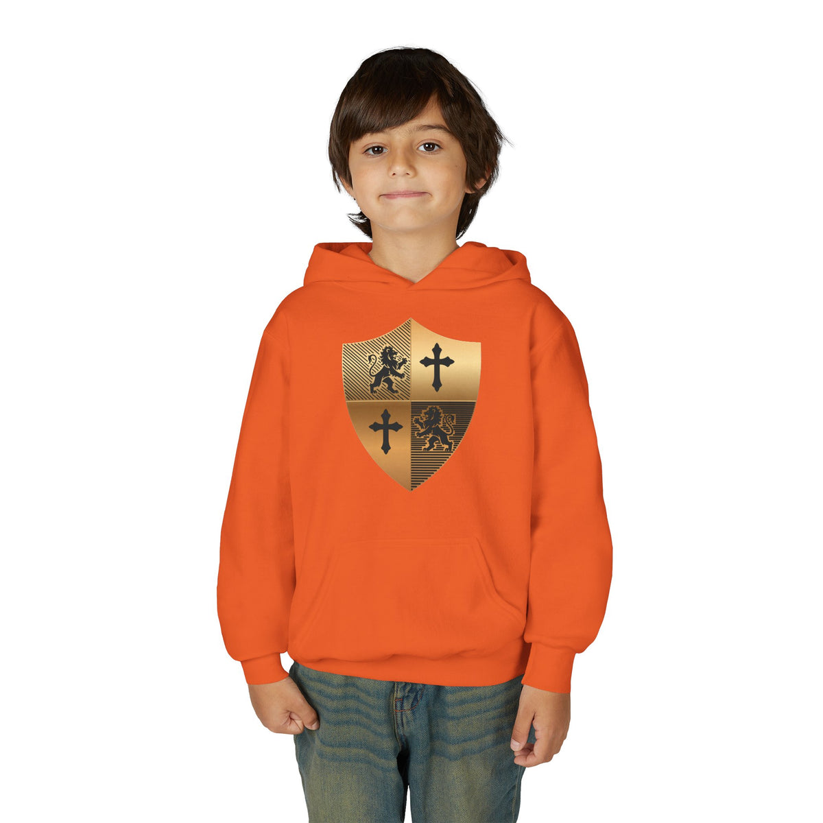 Gold Medieval Shield Crest Hoodie
