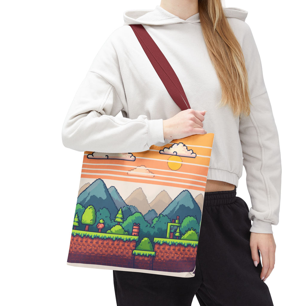 Tote Bag | Pixel Sunset Mountain Gamer Tote