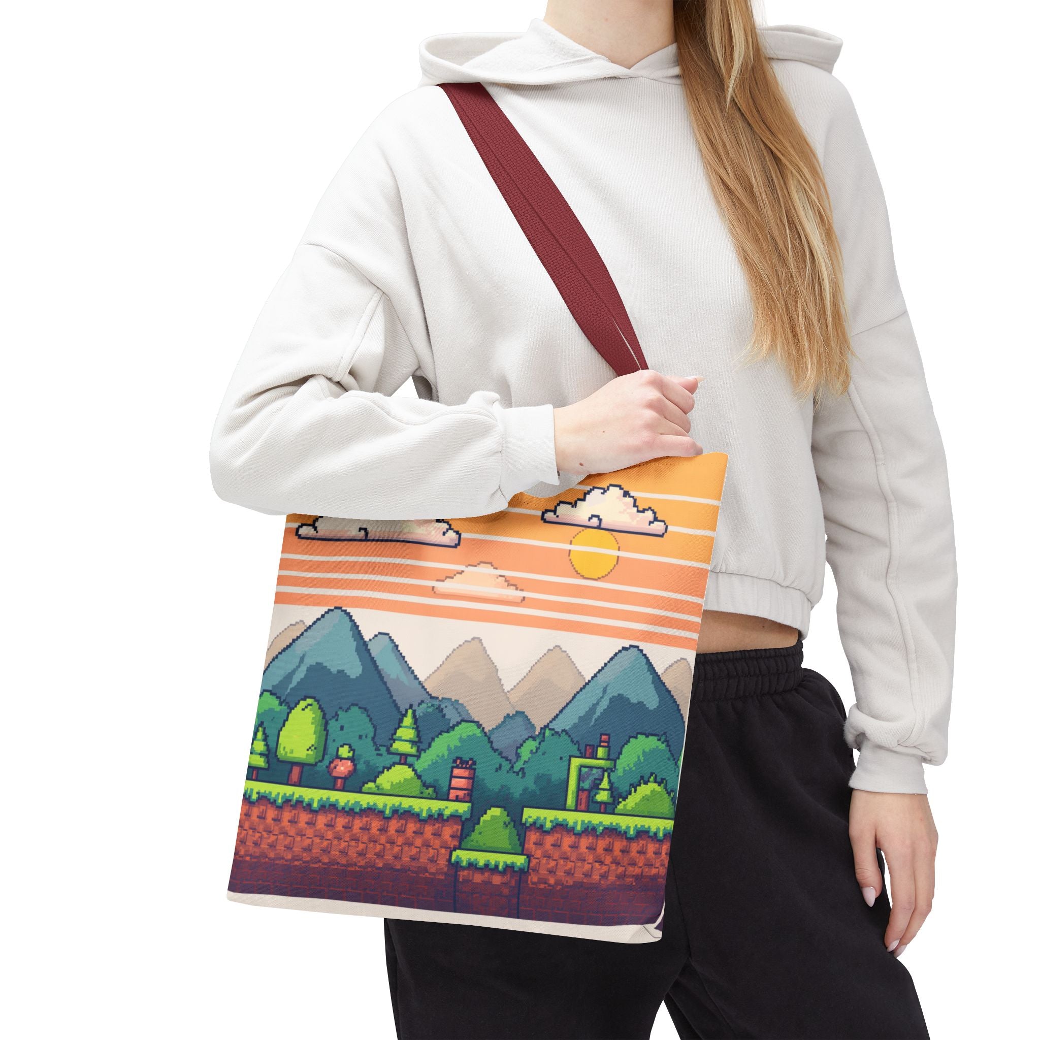 Tote Bag | Pixel Sunset Mountain Gamer Tote
