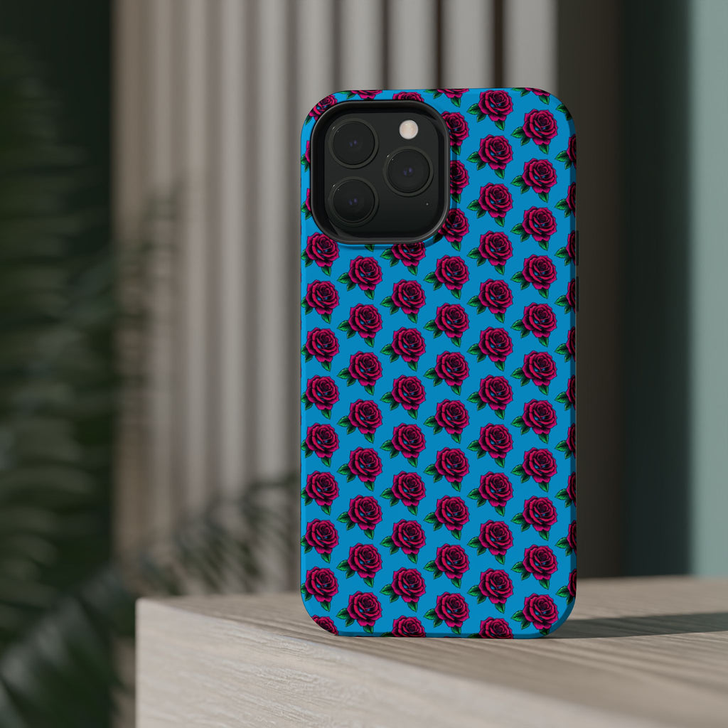 Phone Cases | Bright Rose Pattern Magnetic Impact-Resistant Case