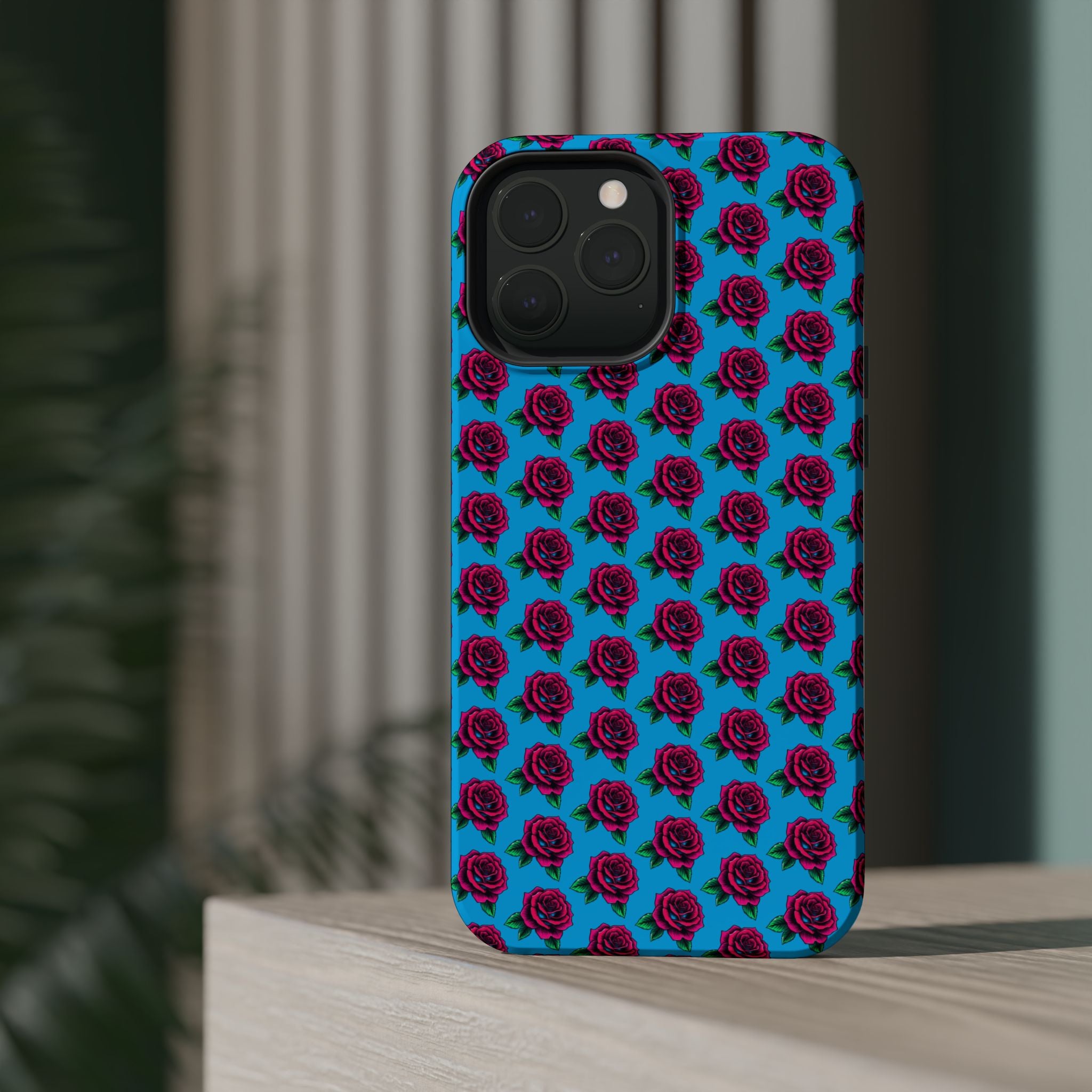 Phone Cases | Bright Rose Pattern Magnetic Impact-Resistant Case