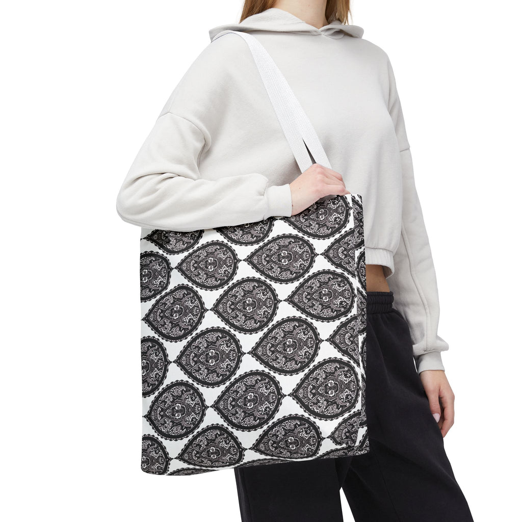Tote Bag | Black & White Paisley Pattern