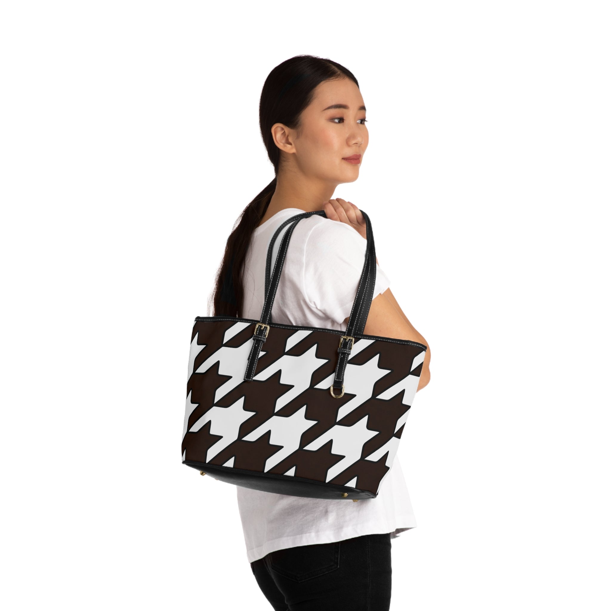 Handbag | Classic Houndstooth Pattern Shoulder Bag