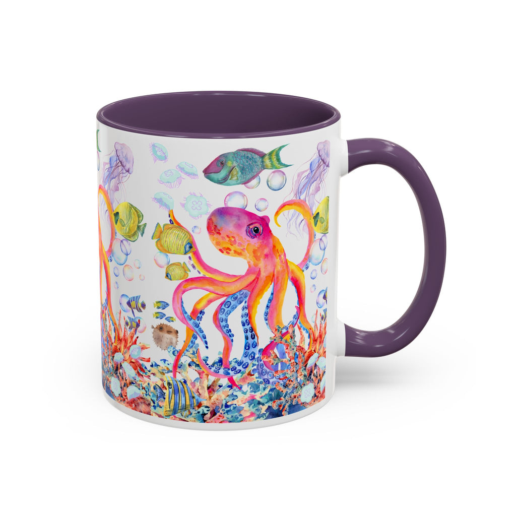 Coffee Mug | Colorful Octopus Accent Mug 11/15oz