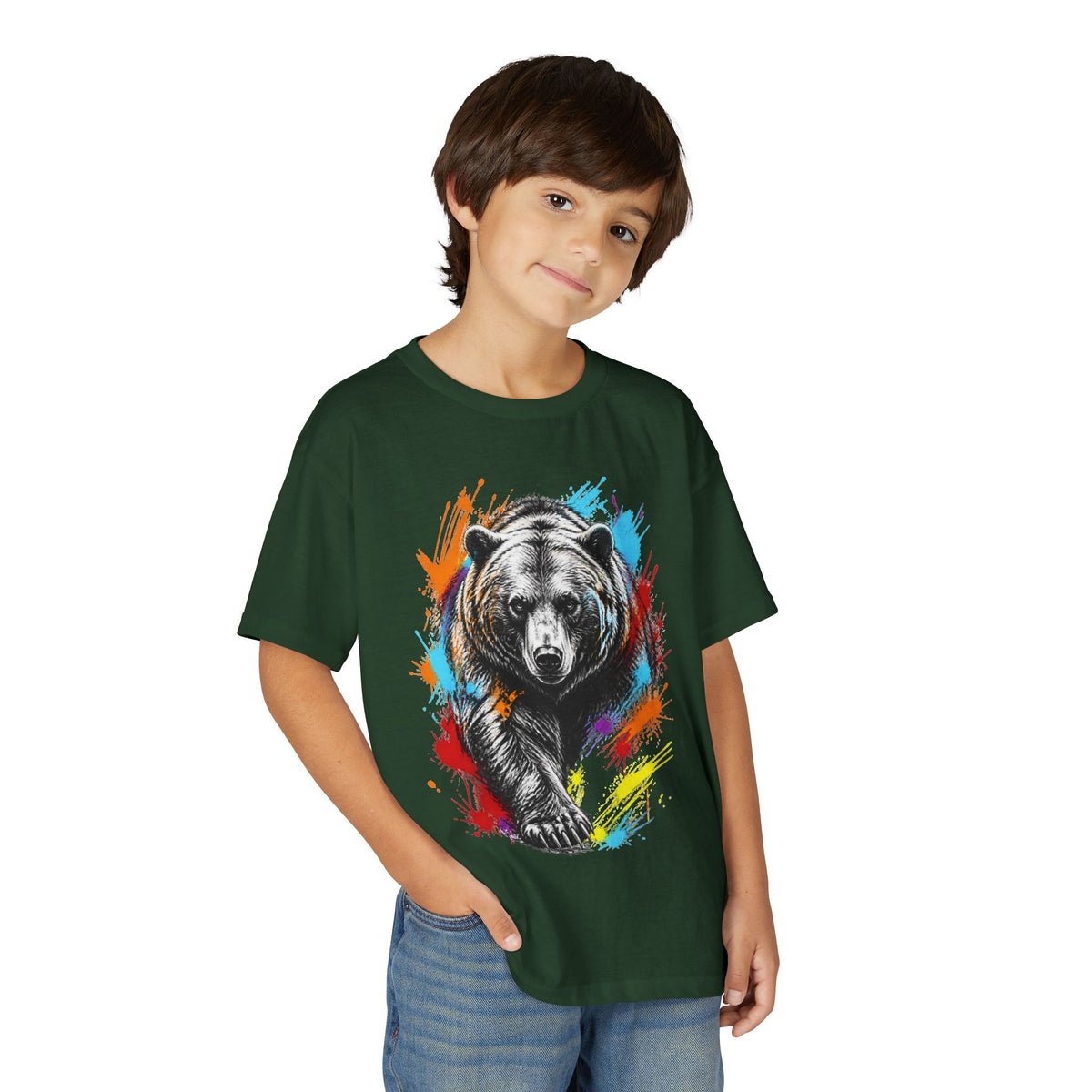 Color Splash Kodiak Bear T-Shirt for Children