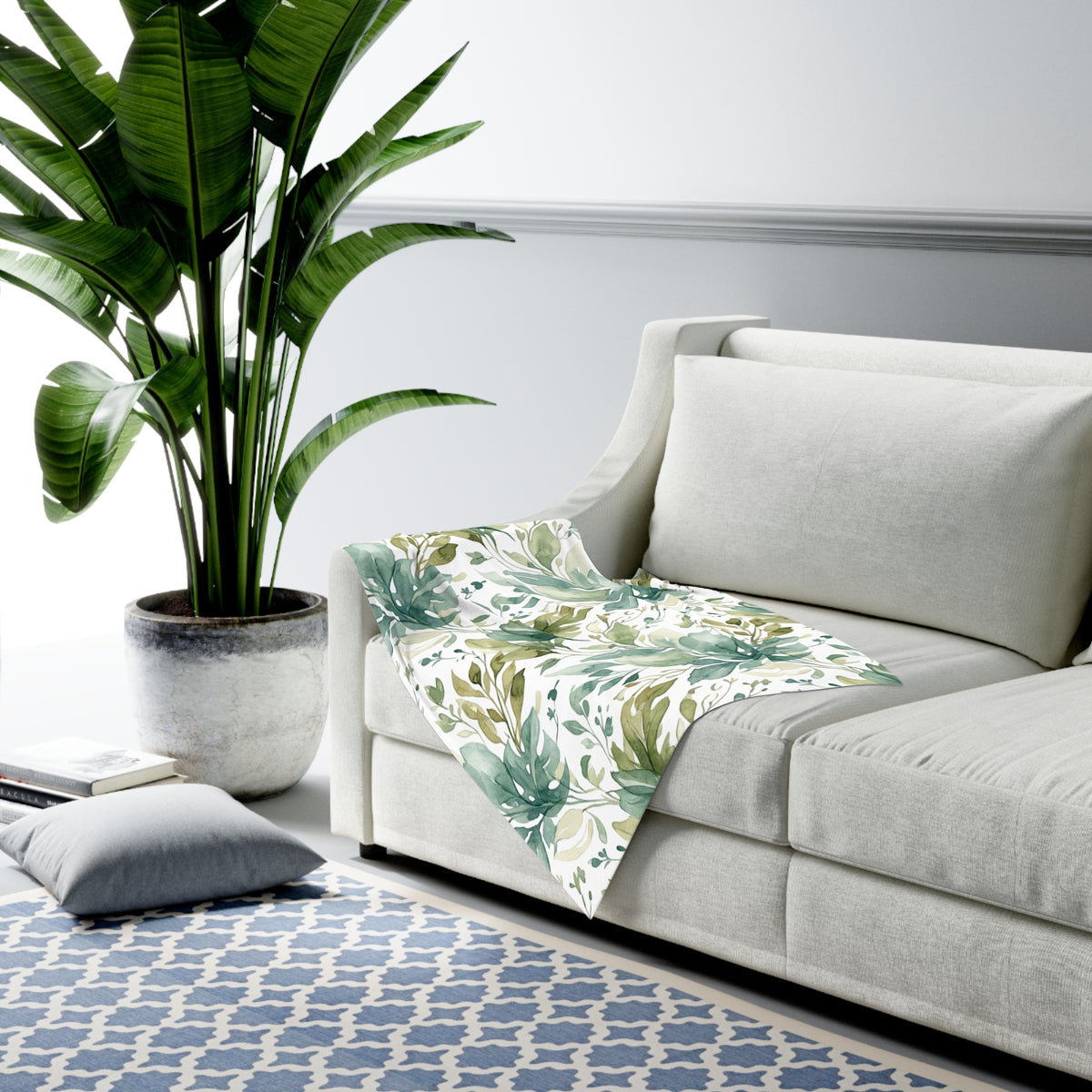 Newborn Watercolor Leaf Nursery Wrap