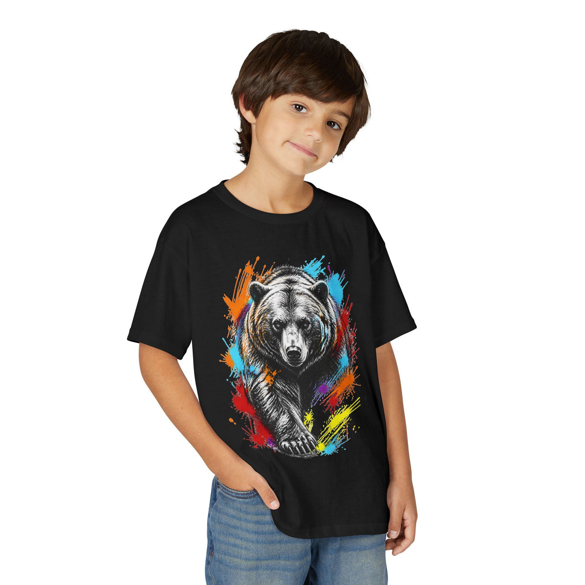 Color Splash Kodiak Bear T-Shirt for Children