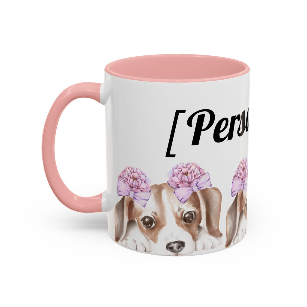 Coffee Mug | Puppy Face with Custom Script Accent Mug (11/15oz)