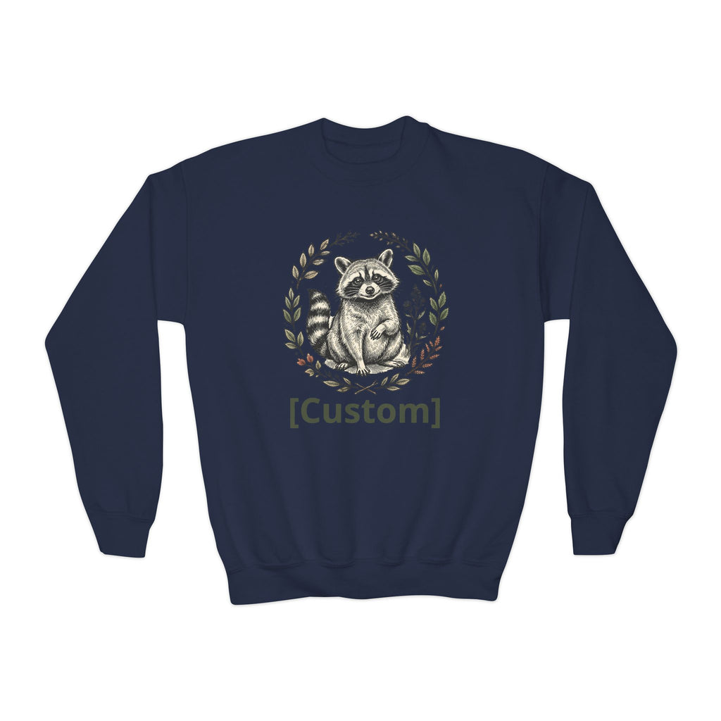 Customizable Sweatshirt with Cute Raccoon Graphic