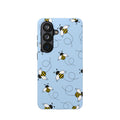 Phone Case | Sky Blue Bee Pattern Magnetic Impact-Resistant Phone Case