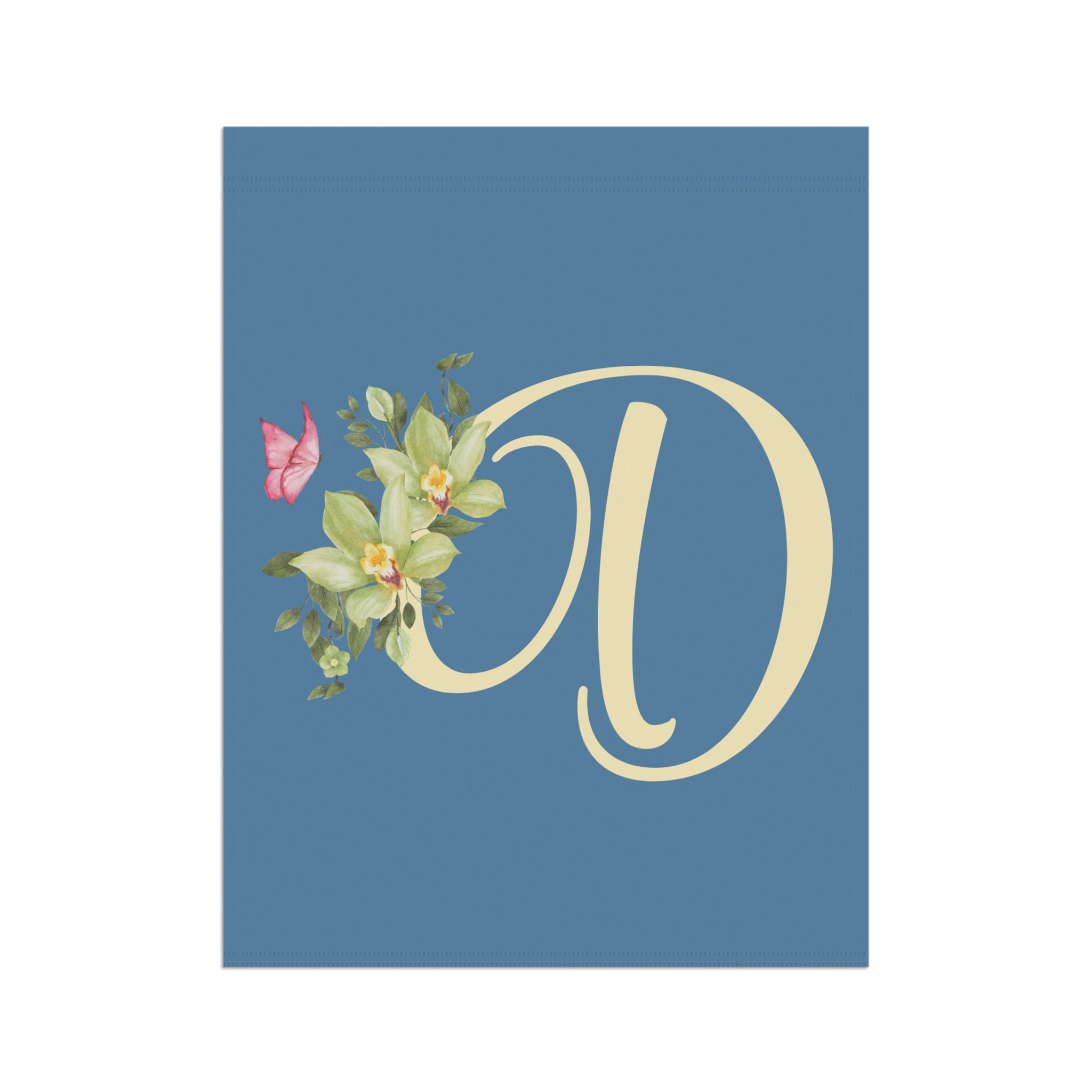 Home & Garden Banner | 'D' Monogram Orchid Flag