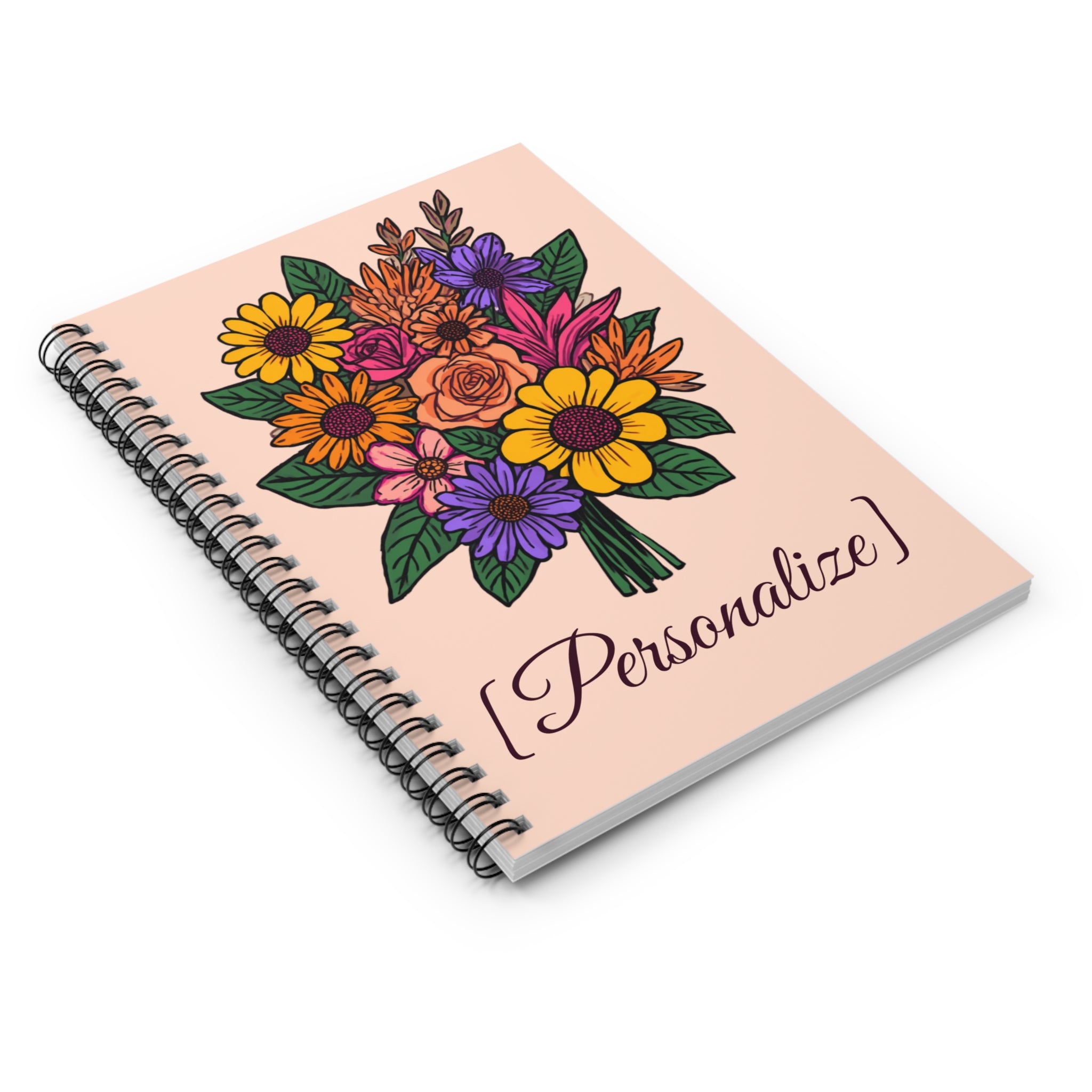 Journal | Personalized Blush Floral Spiral Notebook