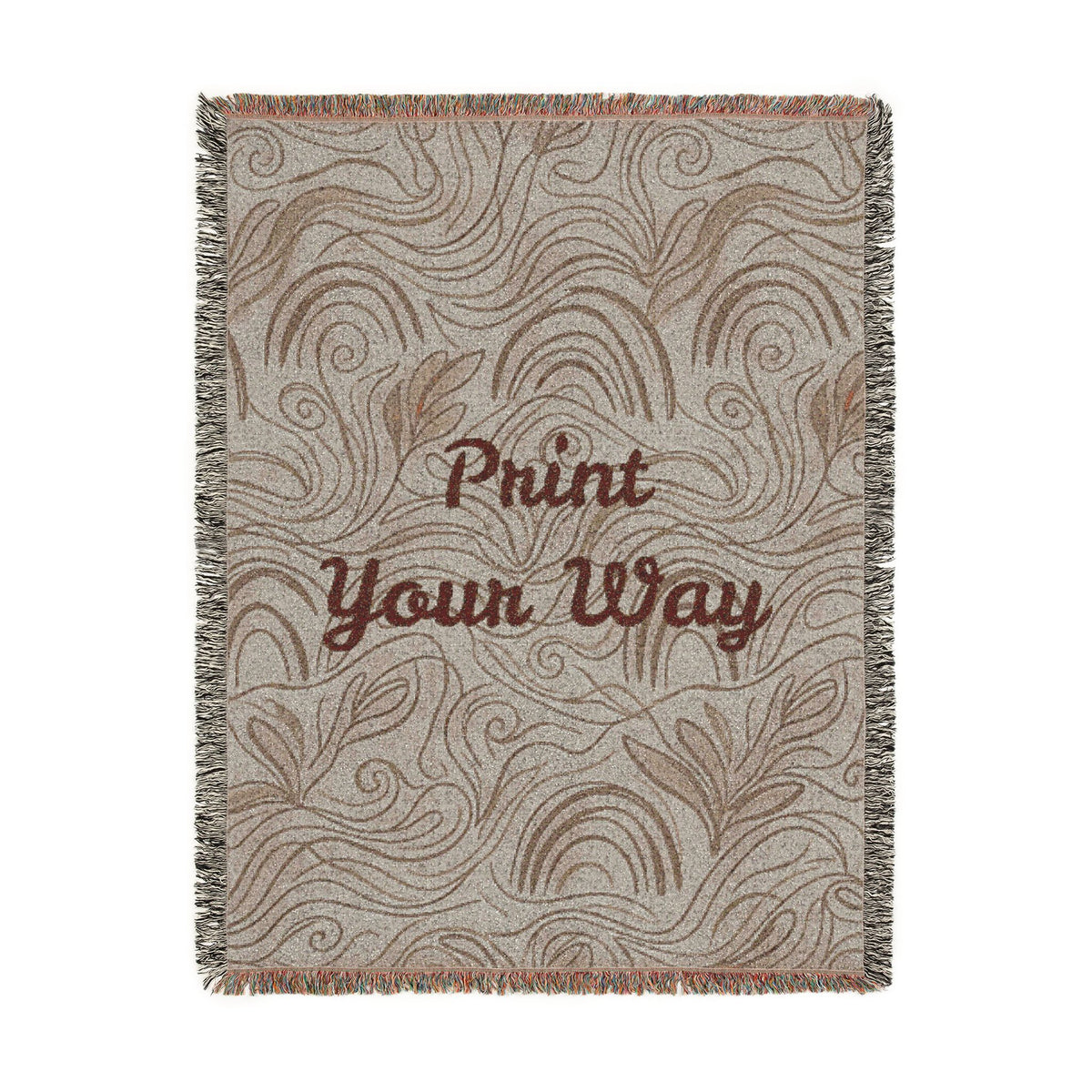 Customizable Woven Floral Throw