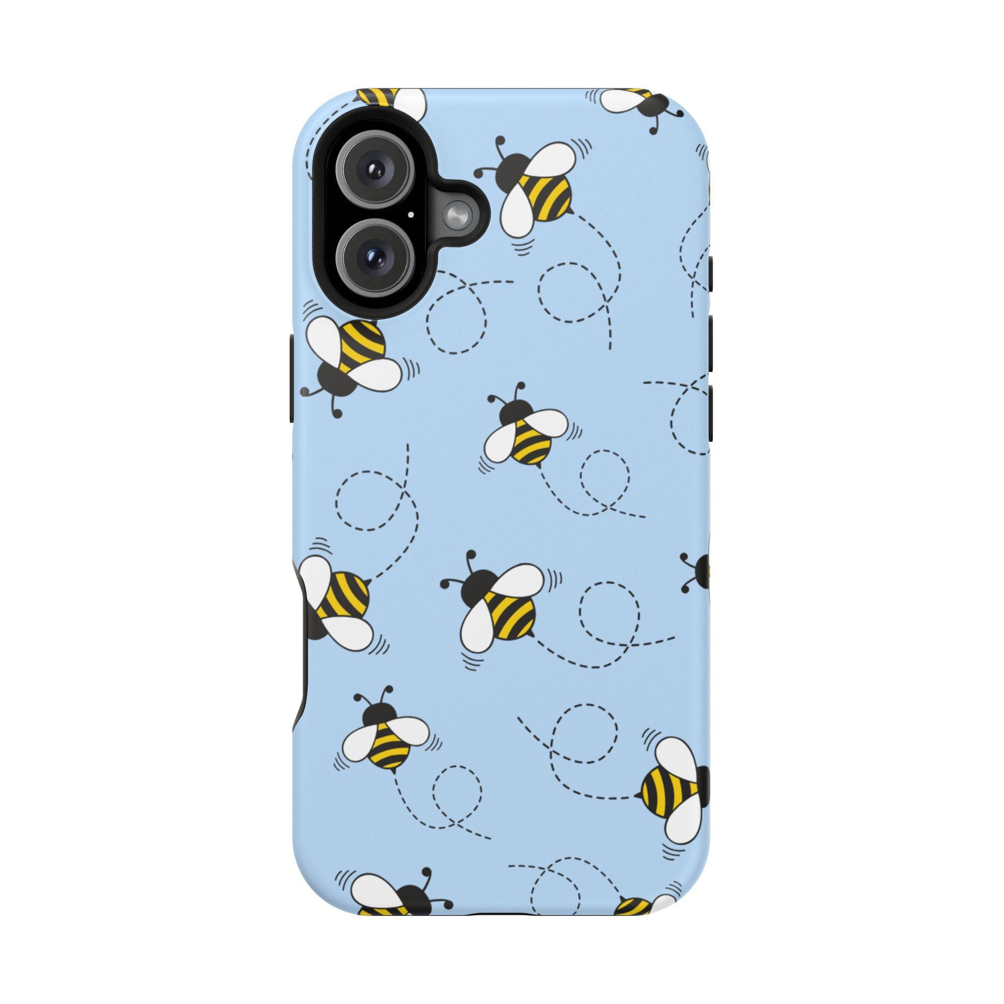 Phone Case | Sky Blue Bee Pattern Magnetic Impact-Resistant Phone Case