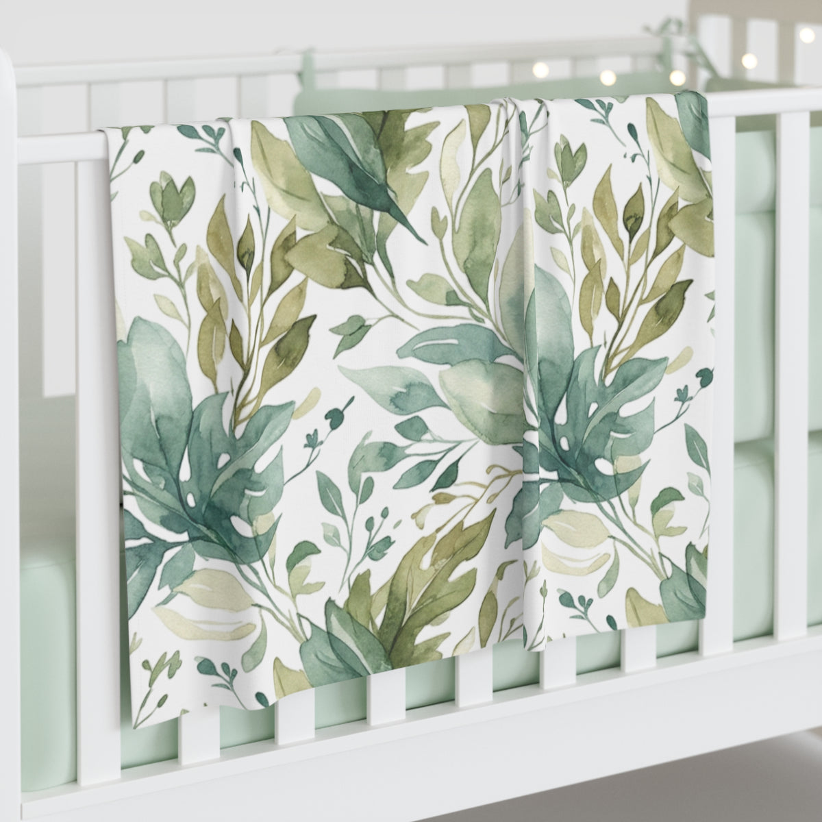 Newborn Watercolor Leaf Nursery Wrap