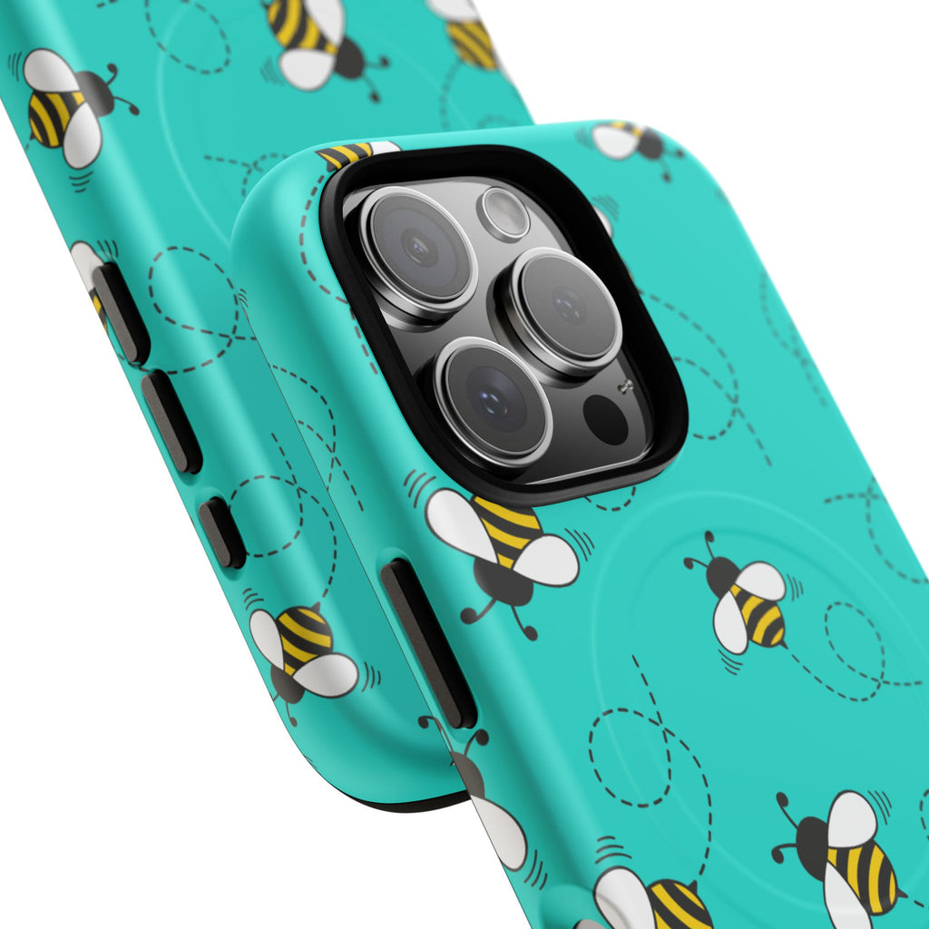 Phone Case | Cute Turquoise Bumblebee Tough Magnetic Phone Case