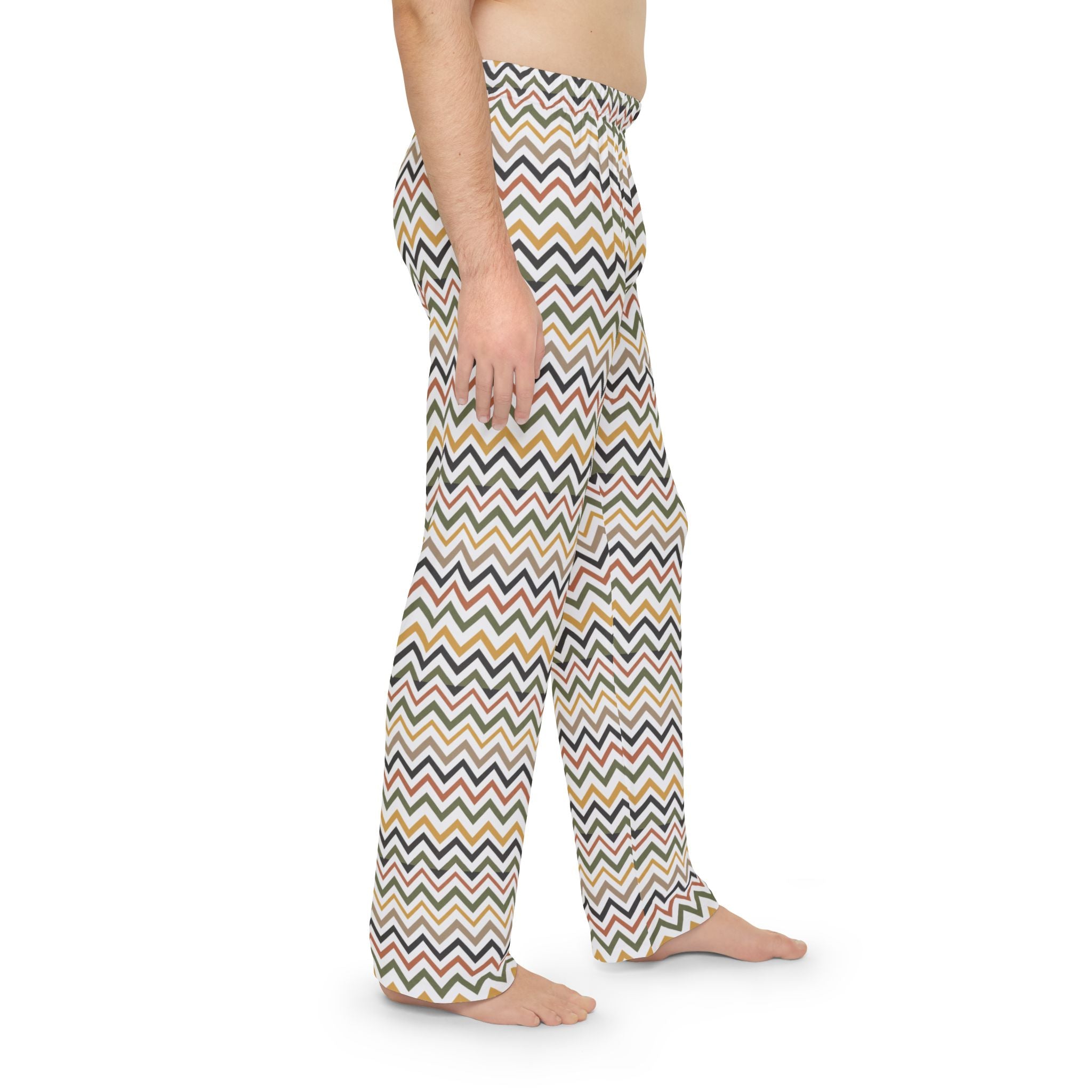 Pajama Pants | Chevron Lounge Pants — Retro Zigzag Men’s Pajama Trousers