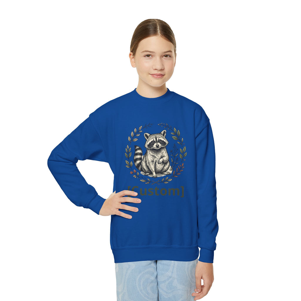 Customizable Sweatshirt with Cute Raccoon Graphic