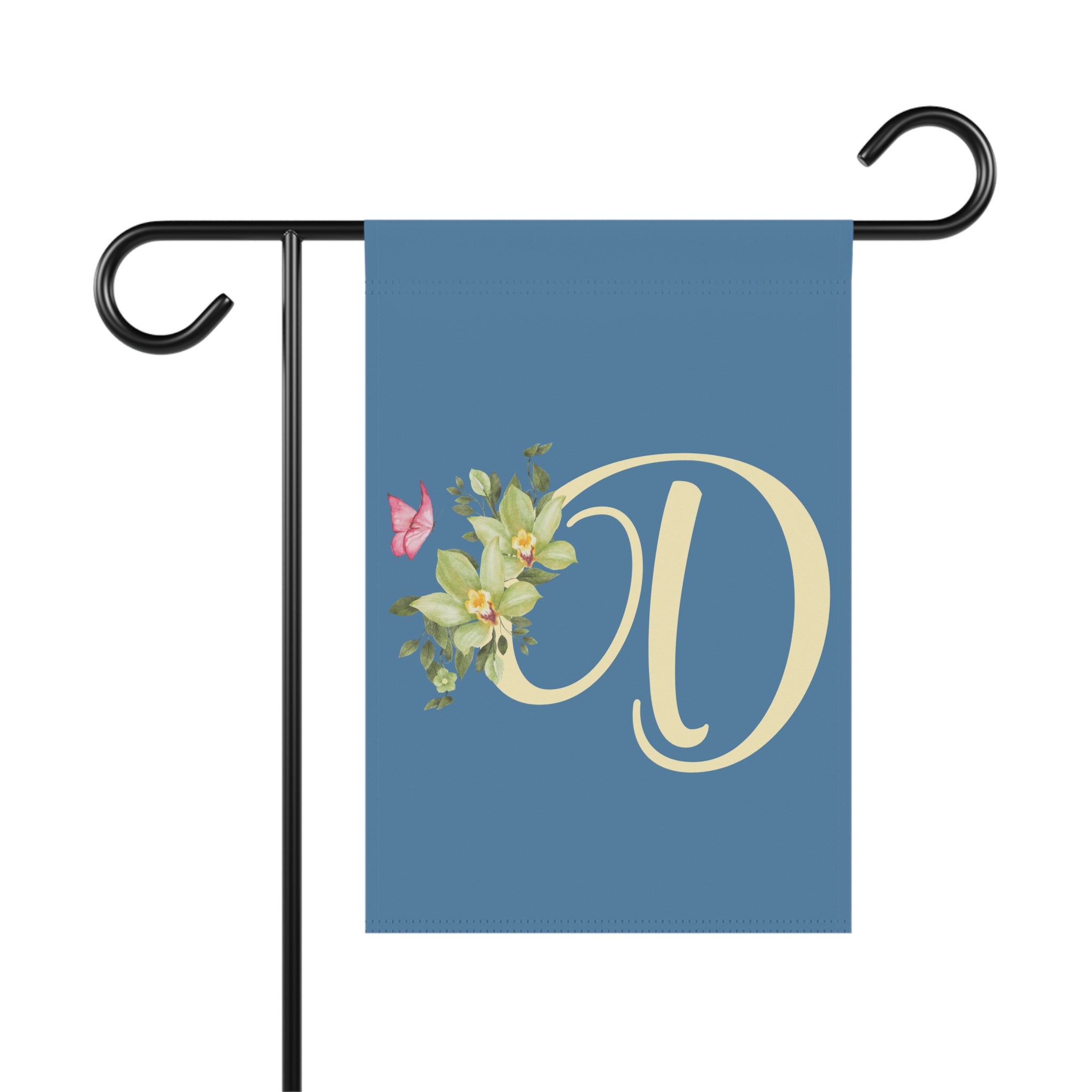 Home & Garden Banner | 'D' Monogram Orchid Flag