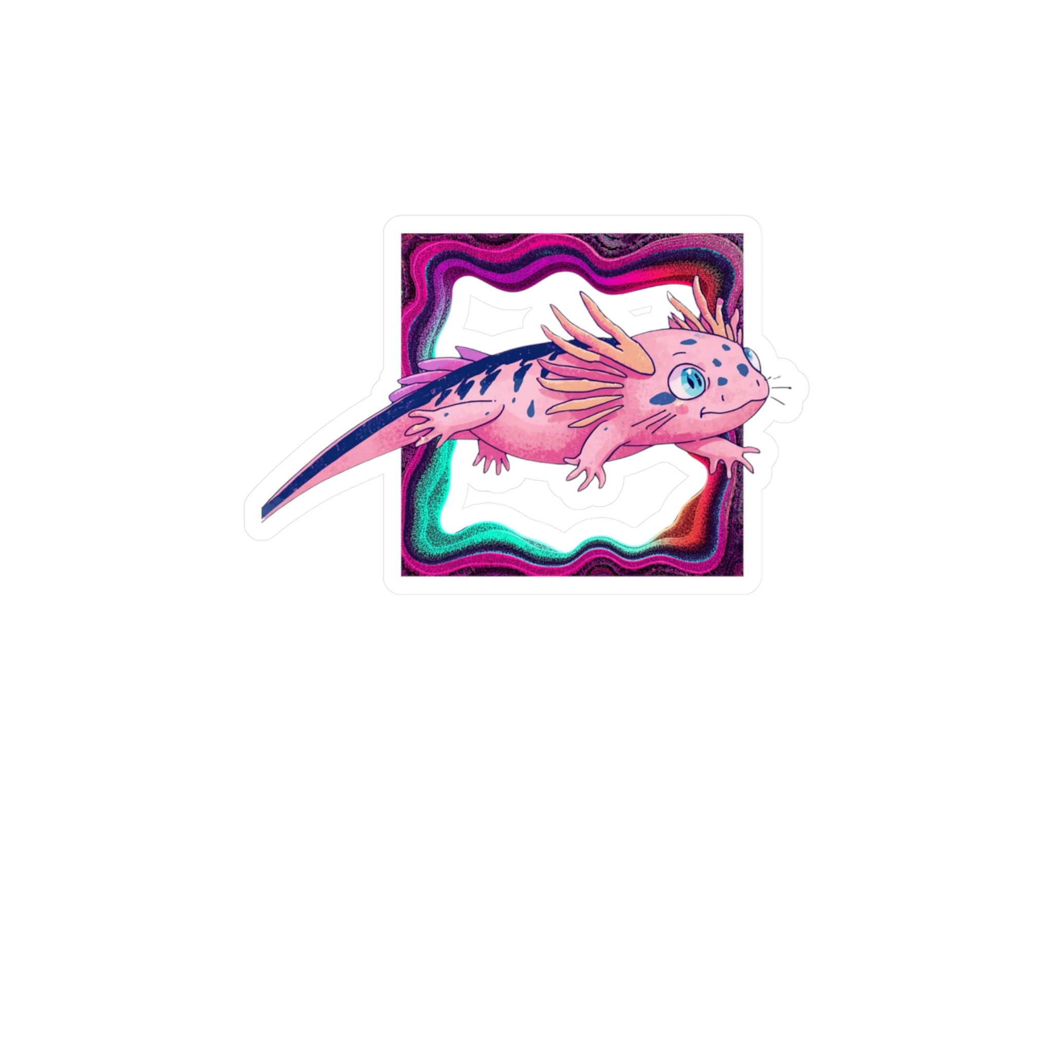 Vinyl Decal | Cute Pink Axolotl Kiss-Cut Sticker