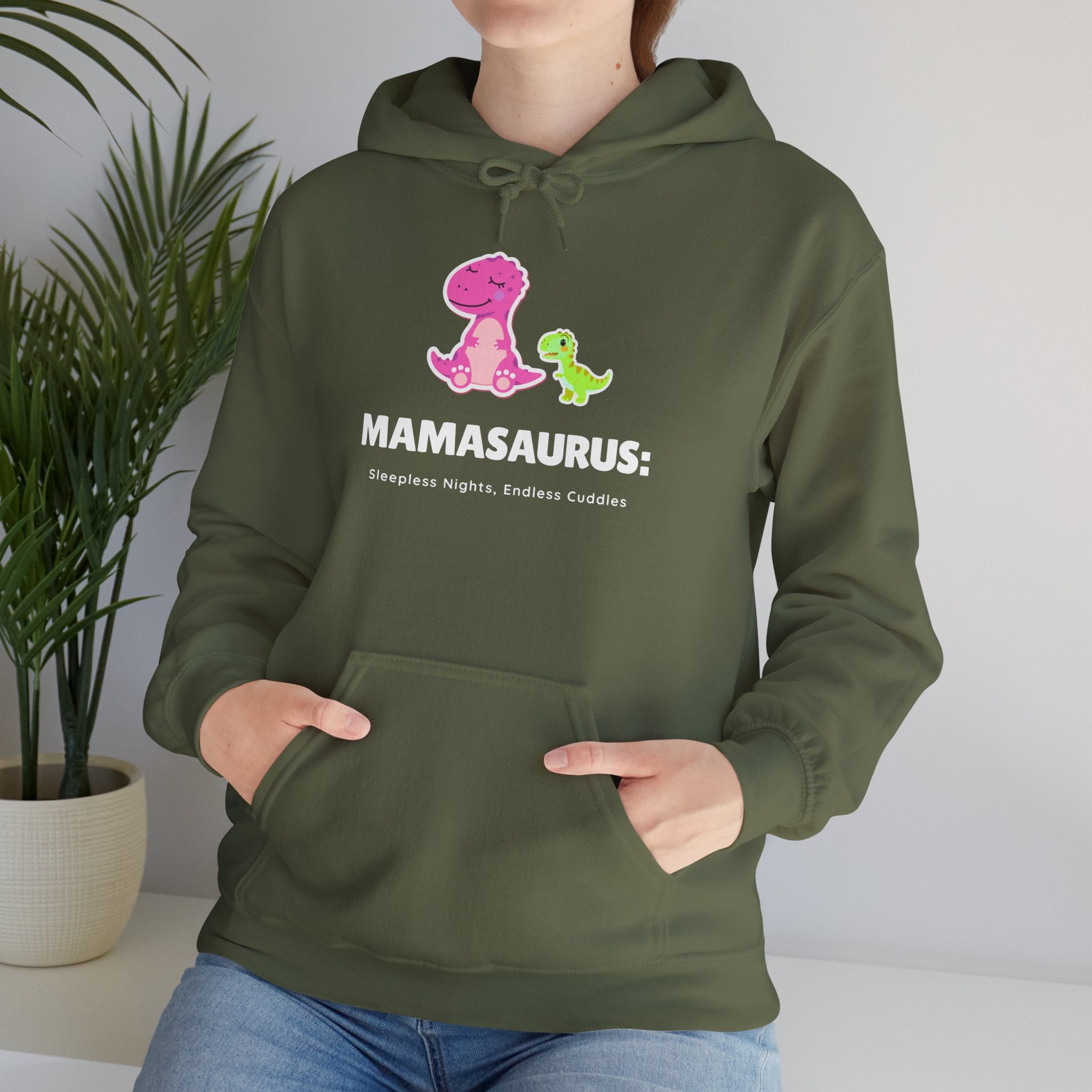 Hoodie | 'Mamasaurus' Pink Mama Dino with Baby Sweater