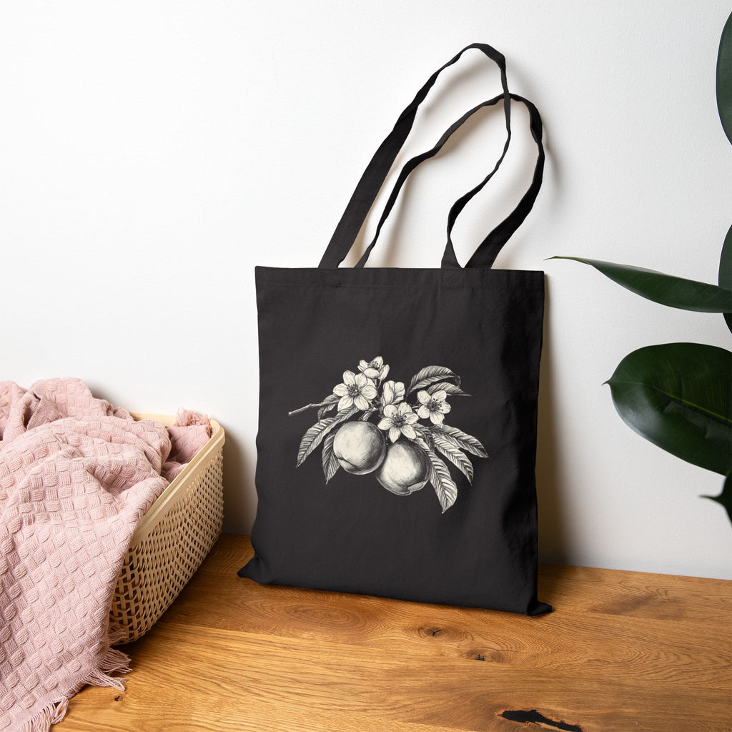 Tote Bag | Vintage Peach Botanical Illustration