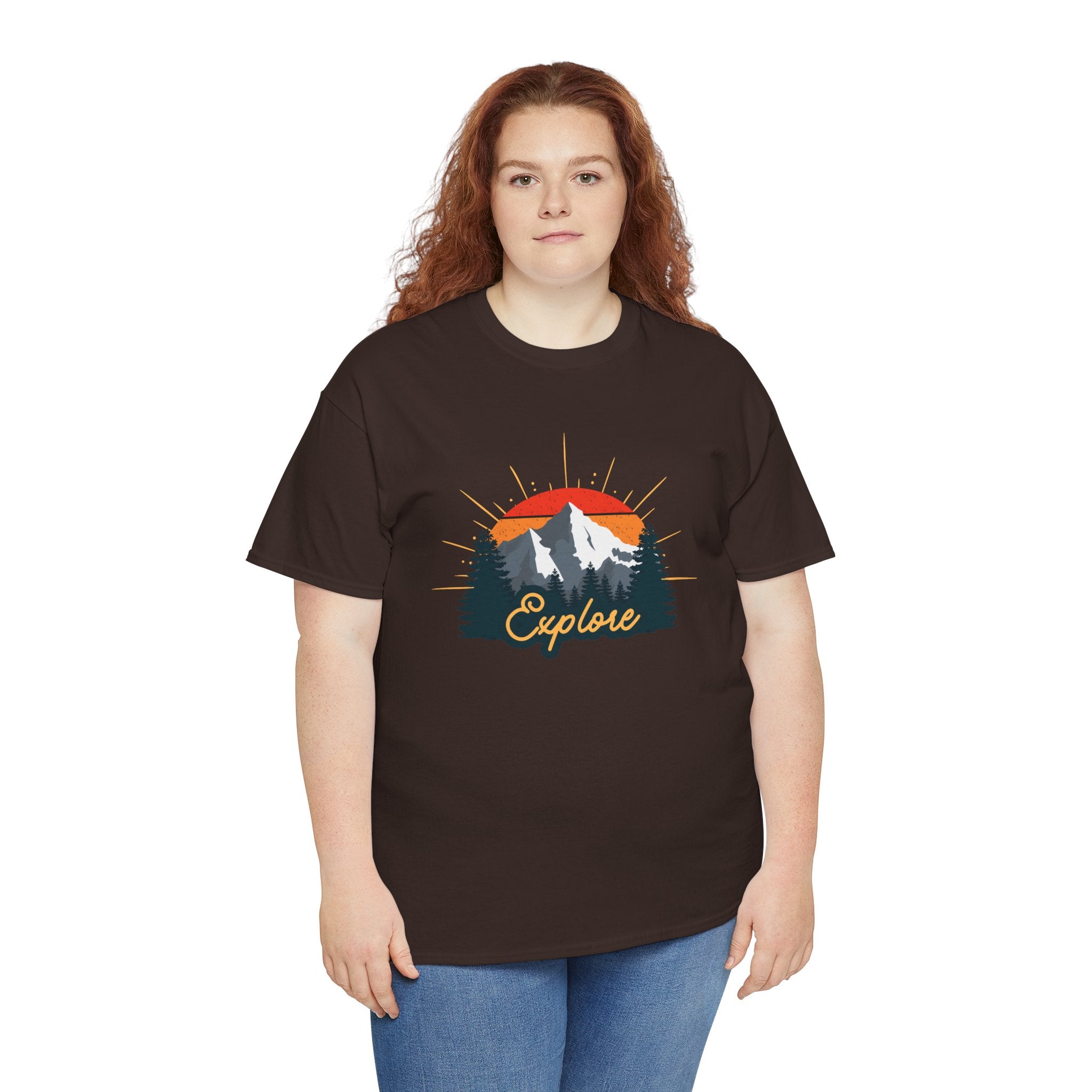 T-Shirt | Vintage Sunset 'Explore' Outdoor Adventure Shirt