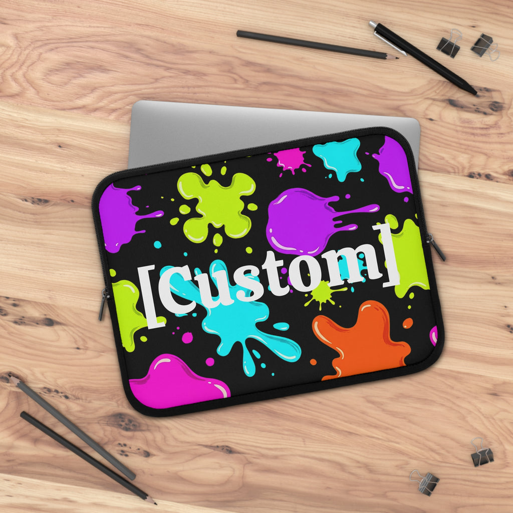 Laptop Sleeve | Personalized Neon Paint Splat Protective Case
