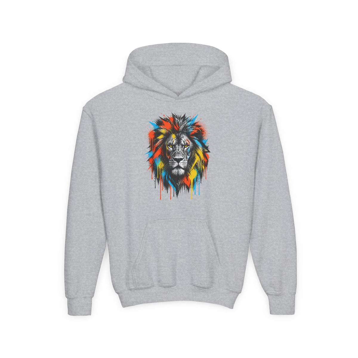 Lion Spirit Paint Drips Youth Hoodie