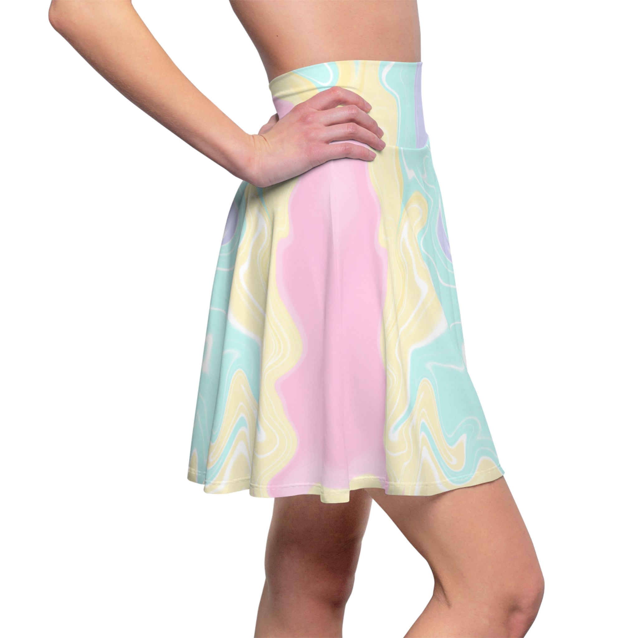 Women's Skater Skirt | Pastel Marble Skirt