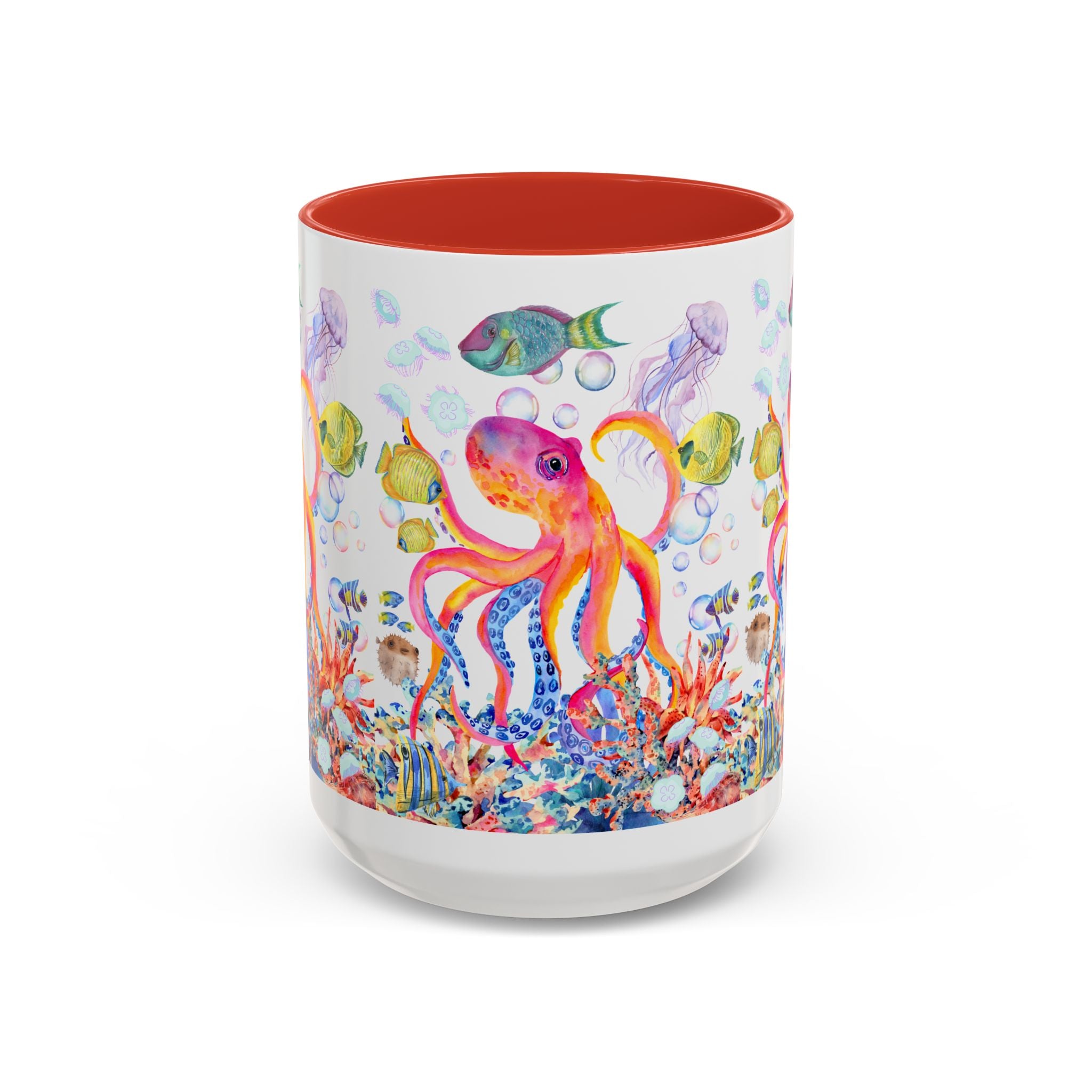 Coffee Mug | Colorful Octopus Accent Mug 11/15oz