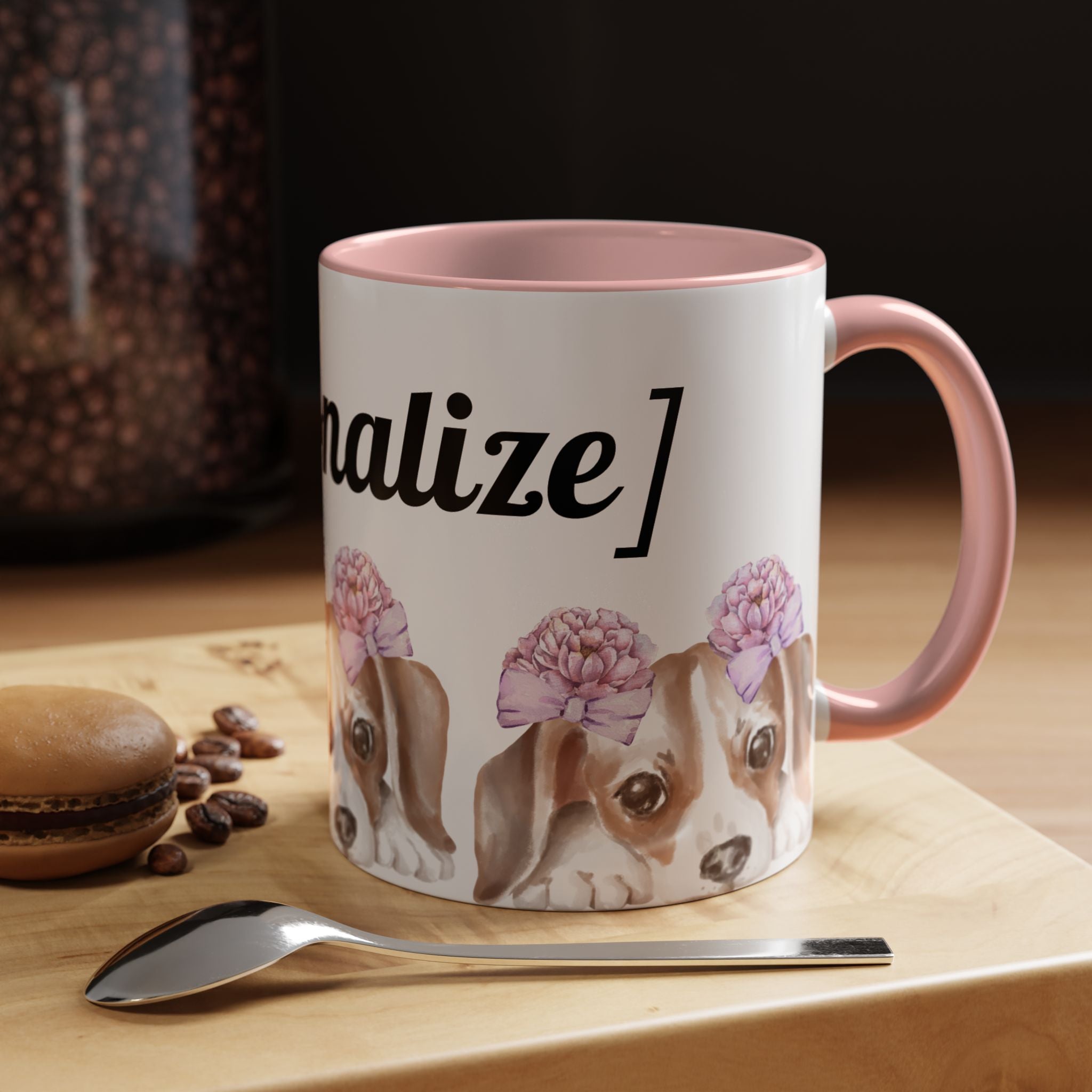 Coffee Mug | Puppy Face with Custom Script Accent Mug (11/15oz)